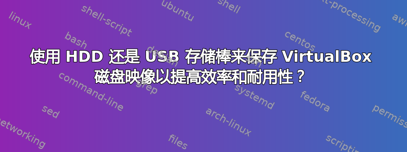 使用 HDD 还是 USB 存储棒来保存 VirtualBox 磁盘映像以提高效率和耐用性？