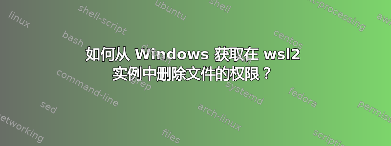 如何从 Windows 获取在 wsl2 实例中删除文件的权限？