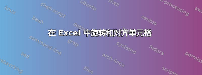 在 Excel 中旋转和对齐单元格