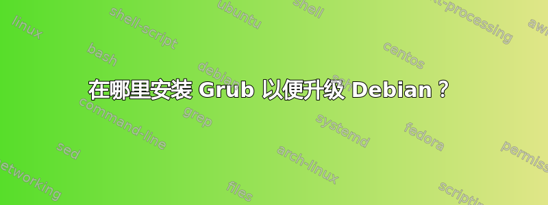 在哪里安装 Grub 以便升级 Debian？