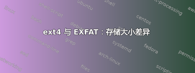 ext4 与 EXFAT：存储大小差异