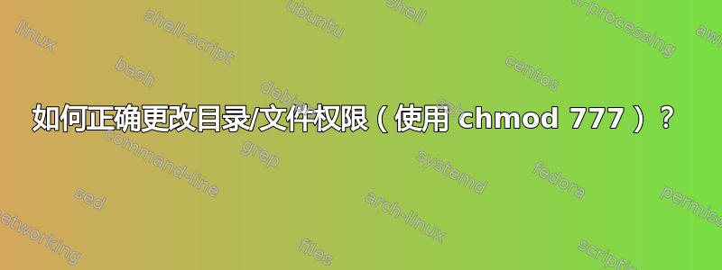 如何正确更改目录/文件权限（使用 chmod 777）？