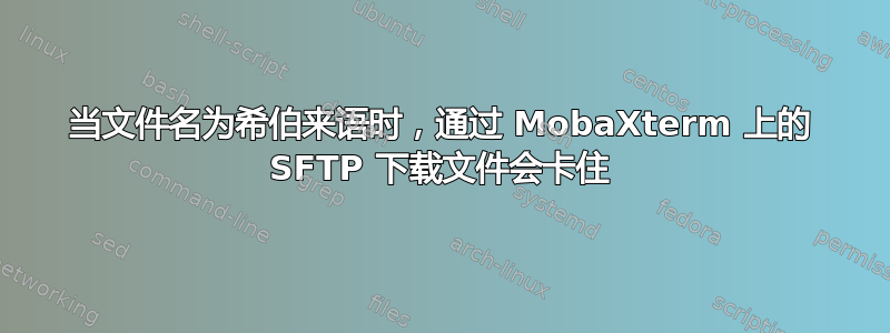 当文件名为希伯来语时，通过 MobaXterm 上的 SFTP 下载文件会卡住