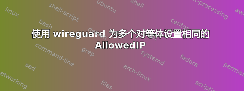 使用 wireguard 为多个对等体设置相同的 AllowedIP