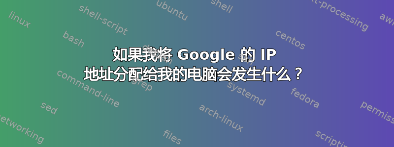 如果我将 Google 的 IP 地址分配给我的电脑会发生什么？