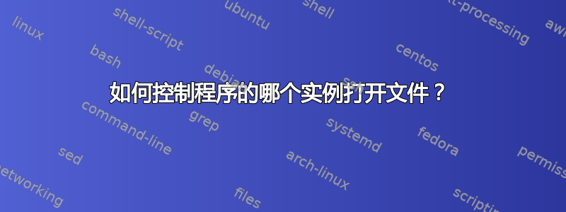 如何控制程序的哪个实例打开文件？