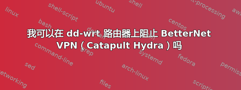 我可以在 dd-wrt ​​路由器上阻止 BetterNet VPN（Catapult Hydra）吗