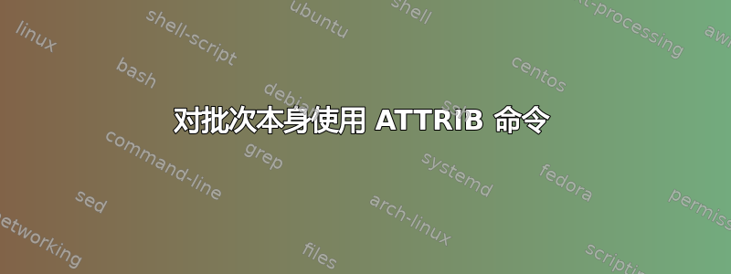 对批次本身使用 ATTRIB 命令