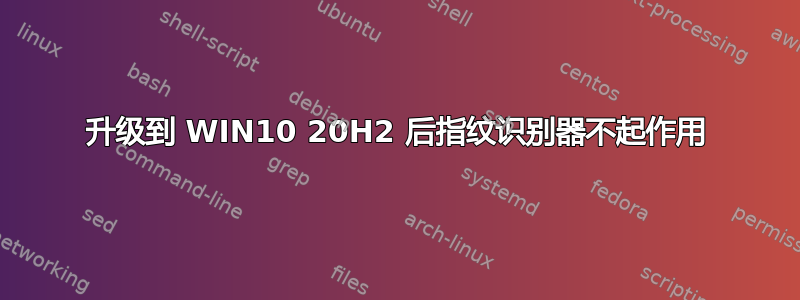 升级到 WIN10 20H2 后指纹识别器不起作用