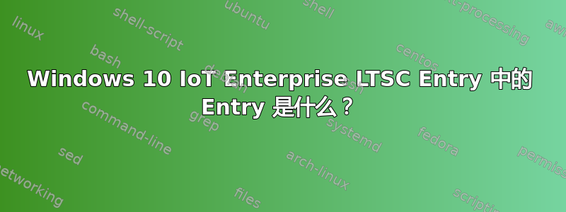 Windows 10 IoT Enterprise LTSC Entry 中的 Entry 是什么？