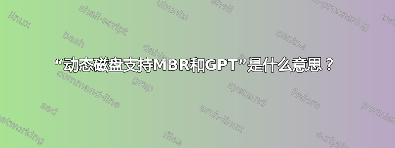 “动态磁盘支持MBR和GPT”是什么意思？