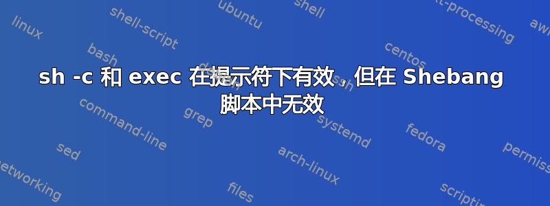 sh -c 和 exec 在提示符下有效，但在 Shebang 脚本中无效