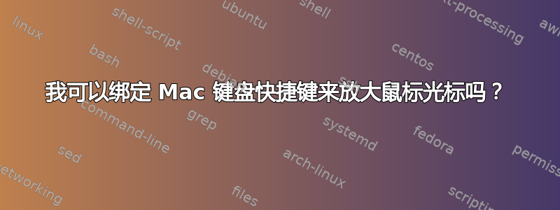 我可以绑定 Mac 键盘快捷键来放大鼠标光标吗？