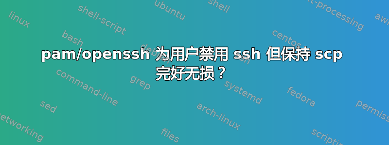 pam/openssh 为用户禁用 ssh 但保持 scp 完好无损？