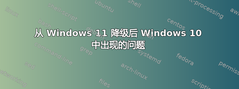 从 Windows 11 降级后 Windows 10 中出现的问题