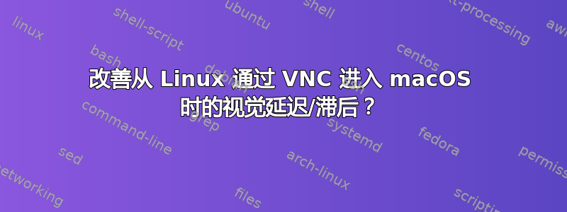 改善从 Linux 通过 VNC 进入 macOS 时的视觉延迟/滞后？