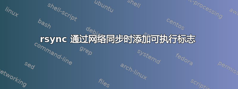 rsync 通过网络同步时添加可执行标志