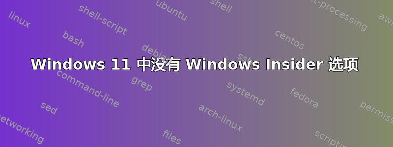 Windows 11 中没有 Windows Insider 选项