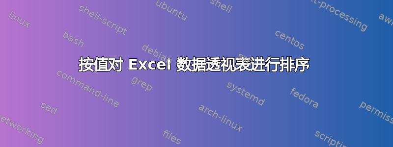 按值对 Excel 数据透视表进行排序