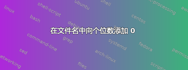 在文件名中向个位数添加 0