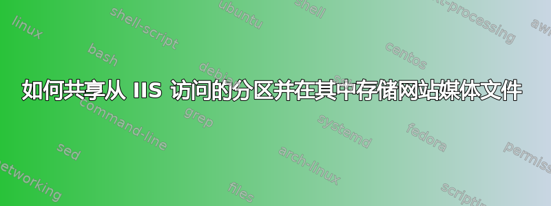 如何共享从 IIS 访问的分区并在其中存储网站媒体文件