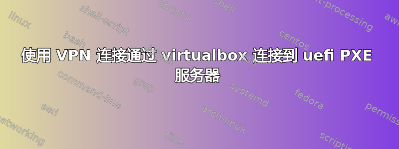 使用 VPN 连接通过 virtualbox 连接到 uefi PXE 服务器