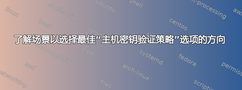 了解场景以选择最佳“主机密钥验证策略”选项的方向