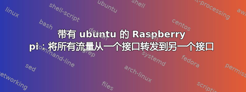 带有 ubuntu 的 Raspberry pi：将所有流量从一个接口转发到另一个接口