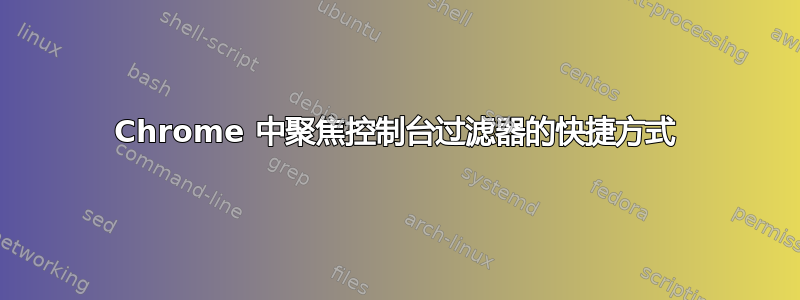 Chrome 中聚焦控制台过滤器的快捷方式