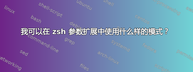 我可以在 zsh 参数扩展中使用什么样的模式？