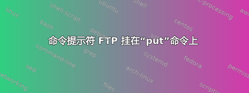 命令提示符 FTP 挂在“put”命令上