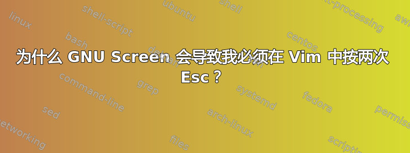 为什么 GNU Screen 会导致我必须在 Vim 中按两次 Esc？