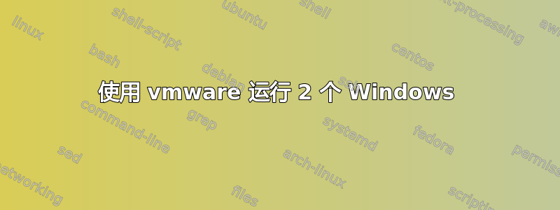 使用 vmware 运行 2 个 Windows