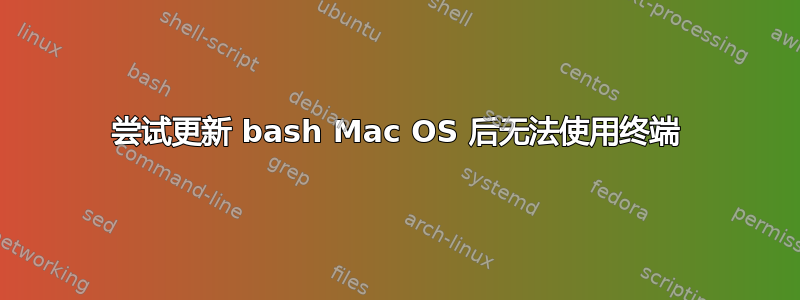 尝试更新 bash Mac OS 后无法使用终端