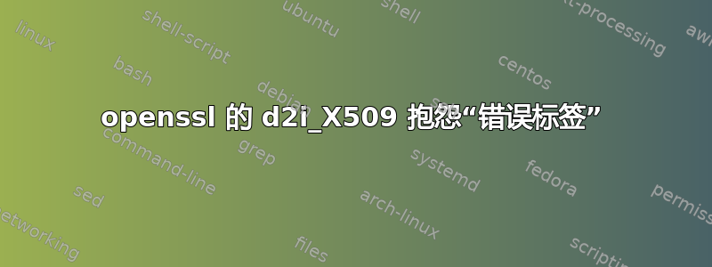 openssl 的 d2i_X509 抱怨“错误标签”