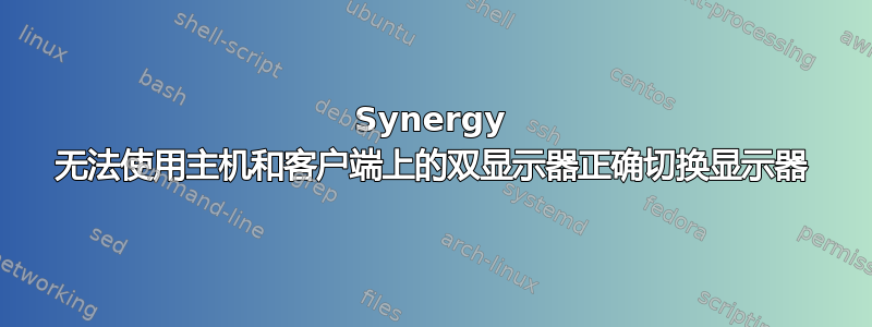 Synergy 无法使用主机和客户端上的双显示器正确切换显示器