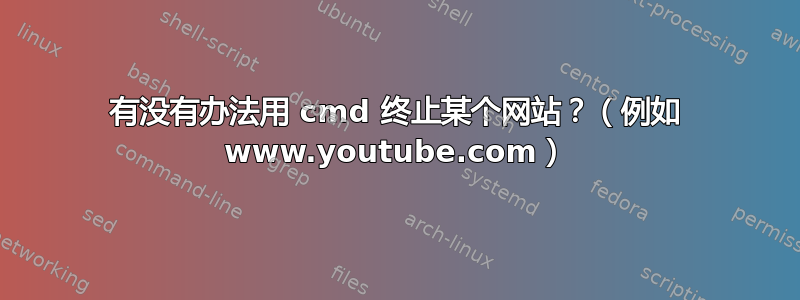 有没有办法用 cmd 终止某个网站？（例如 www.youtube.com）