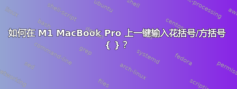 如何在 M1 MacBook Pro 上一键输入花括号/方括号 { }？