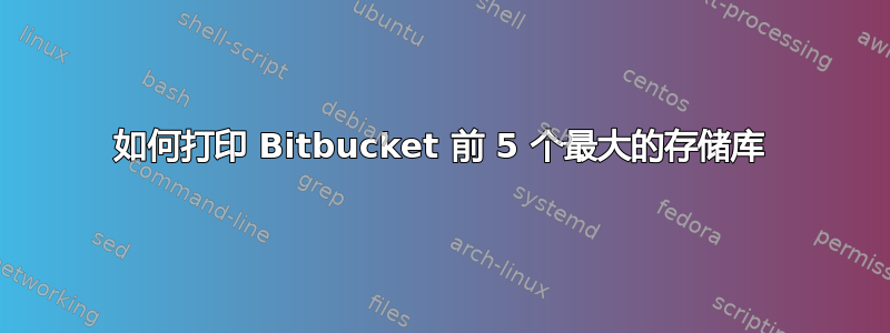 如何打印 Bitbucket 前 5 个最大的存储库