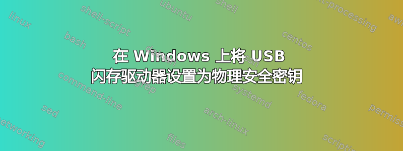 在 Windows 上将 USB 闪存驱动器设置为物理安全密钥 