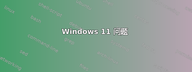 Windows 11 问题