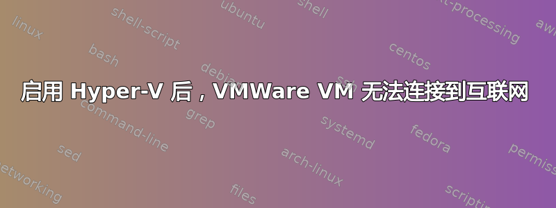 启用 Hyper-V 后，VMWare VM 无法连接到互联网