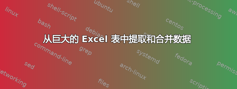 从巨大的 Excel 表中提取和合并数据