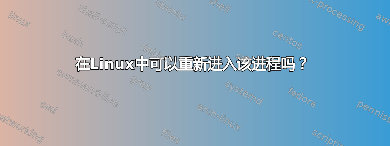 在Linux中可以重新进入该进程吗？