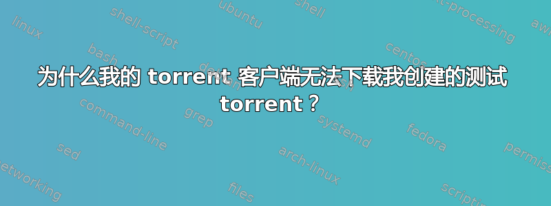 为什么我的 torrent 客户端无法下载我创建的测试 torrent？