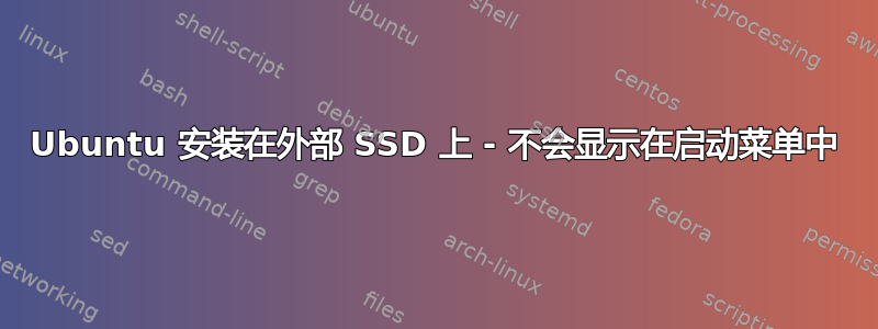 Ubuntu 安装在外部 SSD 上 - 不会显示在启动菜单中