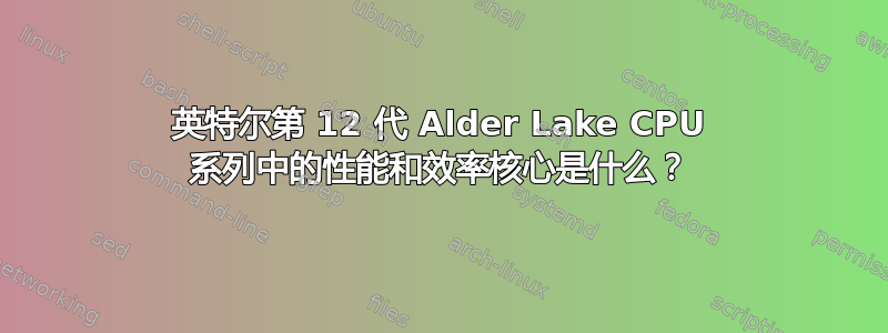 英特尔第 12 代 Alder Lake CPU 系列中的性能和效率核心是什么？