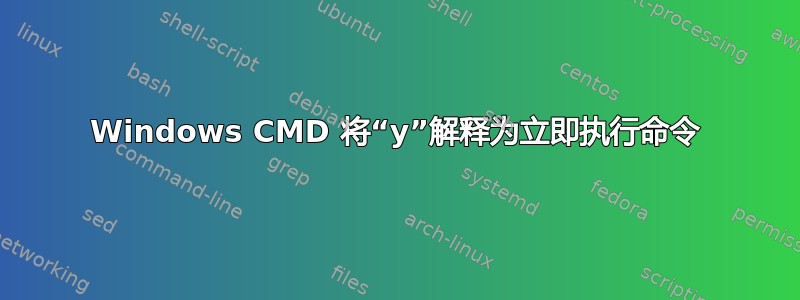 Windows CMD 将“y”解释为立即执行命令