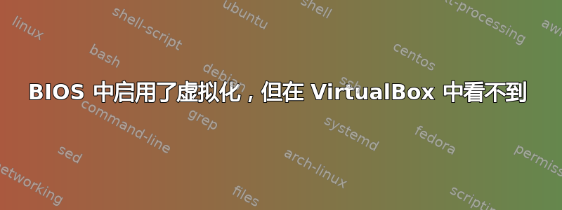 BIOS 中启用了虚拟化，但在 VirtualBox 中看不到