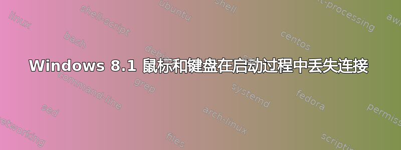 Windows 8.1 鼠标和键盘在启动过程中丢失连接